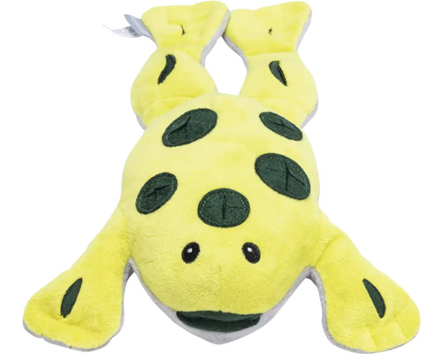 Peluche grenouille jaune avec des taches sombres