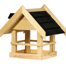 Vogelhaus aus Holz mit Bitumendach
