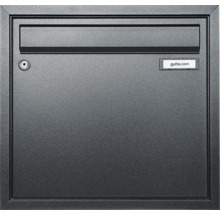Auvent Gutta BS Plus 160 RAL 7016 gris anthracite 160x90 cm avec boîte aux lettres, partie latérale droite évacuation de l'eau dans la partie latérale