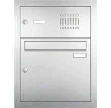 Auvent Gutta BS Plus 200 RAL 7016 anthracite 160x90 cm partie latérale droite avec boîte aux lettres, boîtier fonctionnel acier inoxydable évacuation de l'eau dans la partie latérale