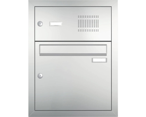 Boîte aux lettres avec interphone et porte-nom