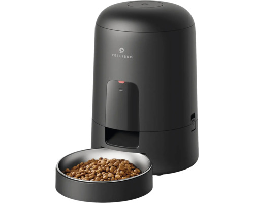 Distributeur automatique de nourriture Petlibro distributeur automatique de nourriture AIR Automatic Pet Feeder 2 l noir, fonctionnement sur piles et sur secteur distributeur automatique de nourriture intelligent Distributeur de nourriture PETLIBRO avec de la nourriture dans la gamelle