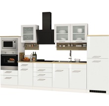 Held Möbel Küchenzeile mit Geräten Mailand 330 cm weiß hochglanz zerlegt 586.1.6210