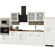 Held Möbel Küchenzeile mit Geräten Mailand 330 cm weiß hochglanz zerlegt 600.1.6210