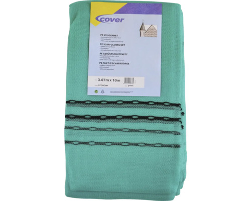 Filet de protection pour échafaudage vert 50 g/m² 2,57 m x 10 m