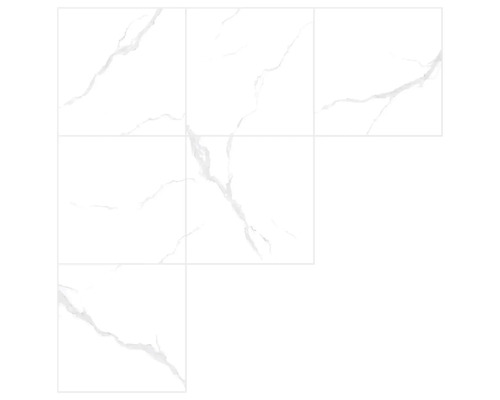 Disposition de carreaux blancs imitation marbre