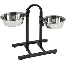 Futterbar KERBL Deluxe inkl. Näpfe beidseitig höhenverstellbar 2 x 2800 ml