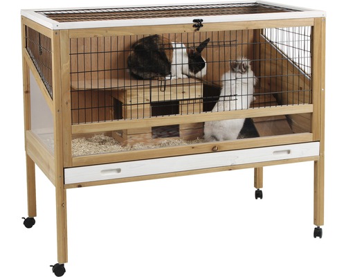 Cage pour petits animaux Indoor Deluxe avec maison en bois 115 x 60 x 92,5 cm
