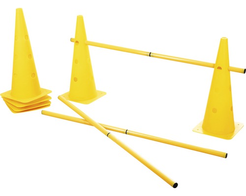 Ensemble agility haie avec cônes, avec 6 cônes et 3 bâtons en plastique Plots avec barres pour le sport et les jeux