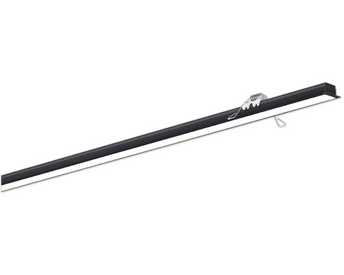 Luminaire LED sous meuble noir avec matériel de fixation