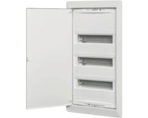 Petit boîtier de distribution Amigo A 36UP ABN pose en applique 3 rangées 12 TE IP30 blanc avec porte lxhxp 305/330x515/585x99/90 mm