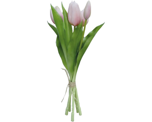 Kunstblumen Bund Tulpen Kunststoff Metall 30 cm 5 Stück rosa