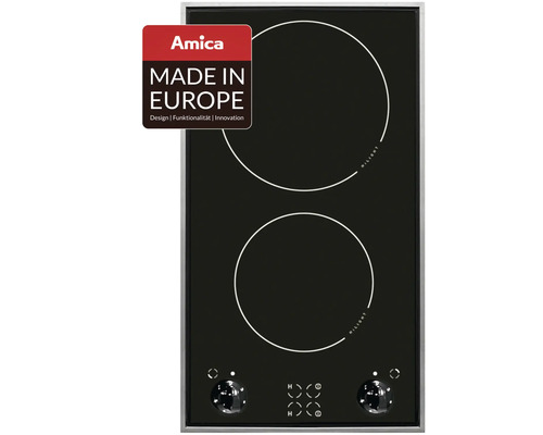 Table de cuisson Amica avec deux zones de cuisson et label Made in Europe Table de cuisson Amica avec deux zones de cuisson et label Made in Europe