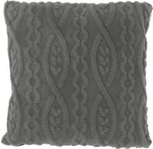 Coussin gris avec motif de torsades