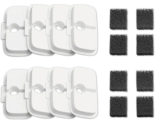 Ersatzfilter und Schwämme für Teichfilter, Set mit acht Stück