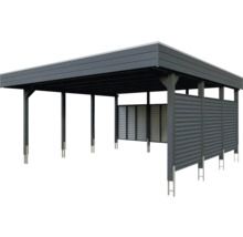 Moderner Carport mit Seitenwänden zum Schutz vor Witterungseinflüssen