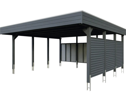 Moderner Carport mit Seitenwänden zum Schutz vor Witterungseinflüssen