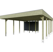 Holzcarport mit Geräteraum