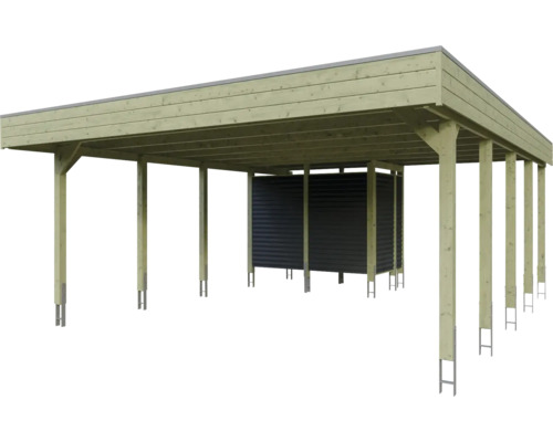 Holzcarport mit Geräteraum