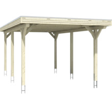 Carport individuel SKAN HOLZ Spessart avec ancre de poteau 355 x 604 cm nature