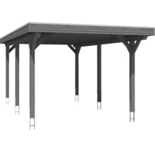 Carport individuel SKAN HOLZ Spessart avec ancre de poteau 355 x 604 cm ardoise