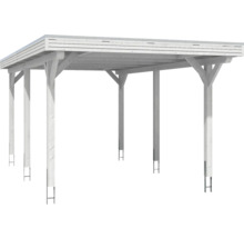 Carport individuel SKAN HOLZ Spessart avec ancre de poteau 355 x 604 cm blanc