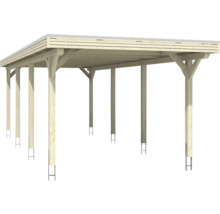 Carport individuel SKAN HOLZ Spessart avec ancre de poteau 355 x 846 cm nature