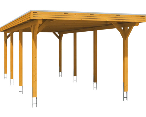 Carport en bois avec toit plat