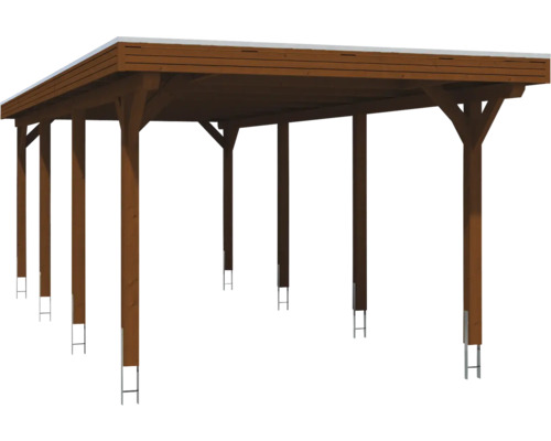 Carport en bois avec toit plat