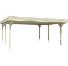 Doppelcarport SKAN HOLZ Spessart inkl. Pfostenanker 611 x 604 cm natur
