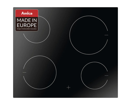 Plaque de cuisson vitrocéramique Amica EC 744 100 C, largeur 57,6 cm