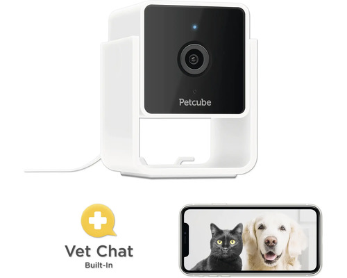 Caméra de surveillance pour animaux de compagnie Petcube avec fonction de chat vétérinaire