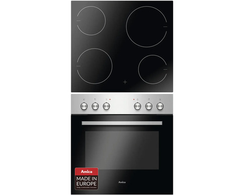 Ensemble cuisinière Amica avec plaque vitrocéramique EHC 933 041 E volume utile 62 l