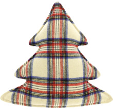 Dekokissen in Form eines Weihnachtsbaums mit Karomuster