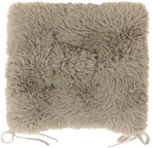 Coussin de siège carré avec fourrure et attaches