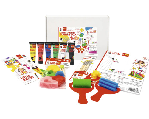 Little Artist Starterbox mit Farben, Pinseln, Schwämmen und Papier