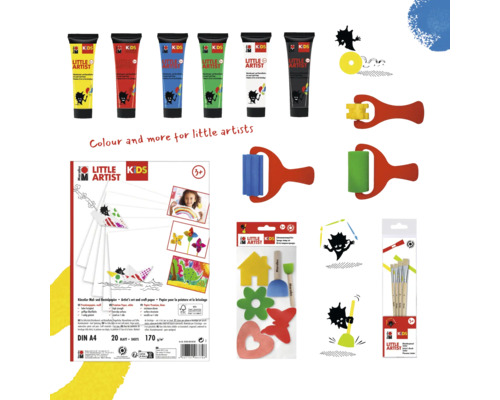Farben, Malpapier, Farbroller, Pinsel und Malwerkzeug für Kinder von Little Artist Kids
