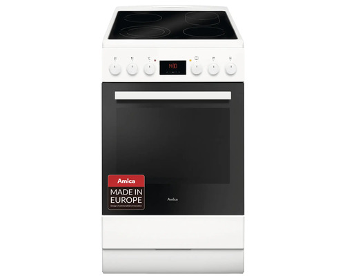 Cuisinière Amica avec plaque vitrocéramique SHC 913 001 W volume utile 65 l lxhxp zéro x zéro x