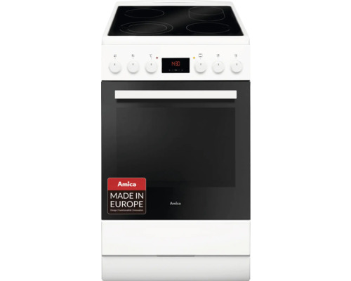 Cuisinière Amica avec plaque vitrocéramique SHC 903 001 W volume utile 65 l lxhxp zéro x zéro x