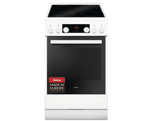 Cuisinière Amica avec plaque vitrocéramique SHC 904 100 W volume utile 65 l lxhxp 500 x 850 x 600 mm