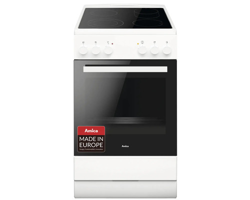 Cuisinière Amica avec plaque vitrocéramique SHC 903 021 W volume utile 65 l lxhxp 500 x 850 x 600 mm