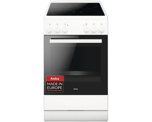 Cuisinière Amica avec plaque vitrocéramique SHC 903 031 W volume utile 65 l lxhxp 500 x 850 x 600 mm