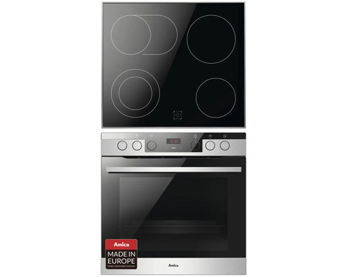 Ensemble cuisinière Amica avec plaque vitrocéramique EHCX 934 600 E volume utile 77 l