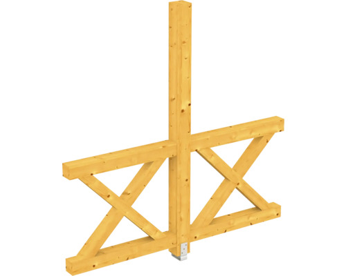 Paroi latérale balustrade croix de Saint-André SKAN HOLZ 193 x 210 cm chêne clair Construction de cadre en bois avec supports