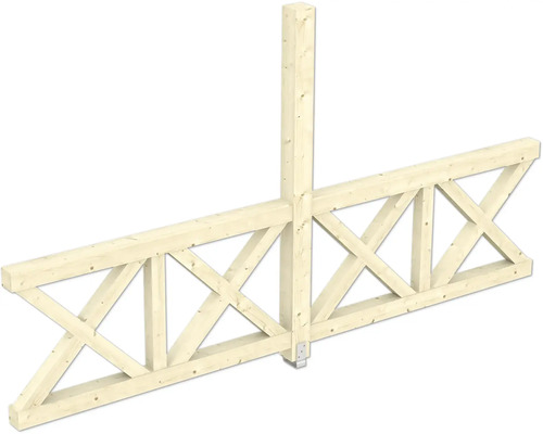 Seitenwand Brüstung Andreaskreuz SKAN HOLZ 343 x 210 cm natur