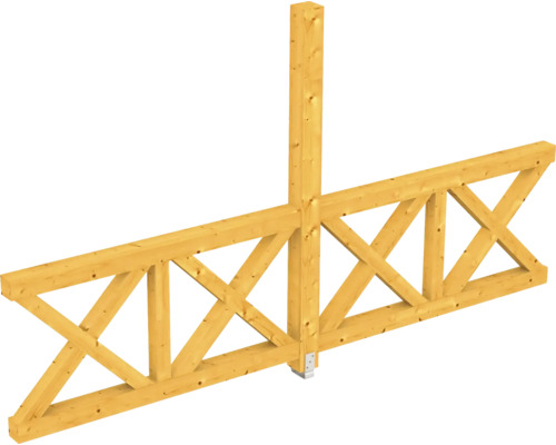 Balustrade croix de Saint André SKAN HOLZ 343 x 210 cm chêne clair