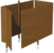 Paravent en bois avec socle métallique pour montage extérieur