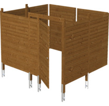 Paravent en bois avec base en métal