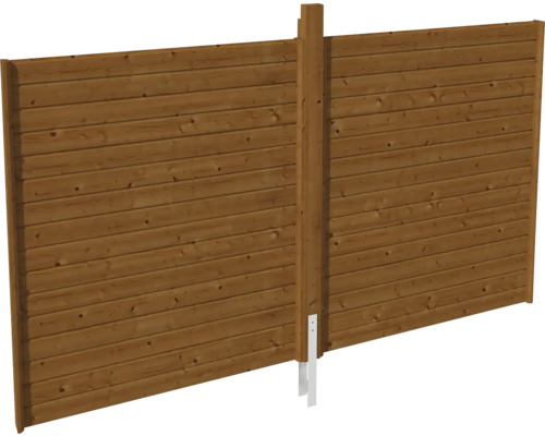Paroi arrière coffrage de profils SKAN HOLZ Friesland Spreewald Wallgau 355 x 200 cm noyer Paroi arrière coffrage de profils SKAN HOLZ Friesland Spreewald Wallgau 355 x 200 cm noyer