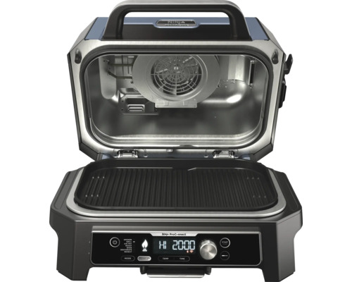 Ninja ProConnect Grill mit geöffnetem Deckel und Grillrost